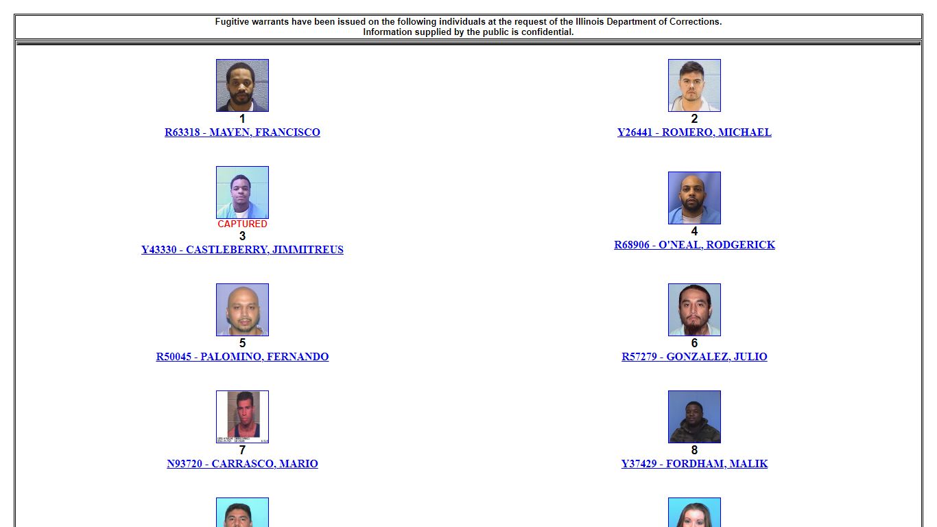 Illinois Department of Corrections - Most Wanted